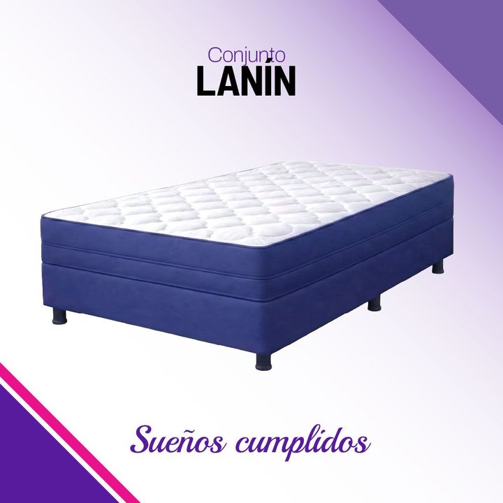 Conjunto Sommier y Colchón Elite Lanin 1 Plaza y Media 100x190 cm + Almohada de Regalo - Vista 3