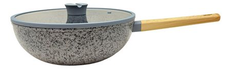 Nuevo Wok 28 Cm Stone Aluminio C/ Antiadherente Hudson Gris