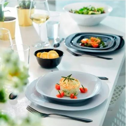 6 Platos Hondo diseño blanco
