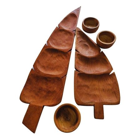 Tabla Picada Decoracion Forma Hoja - Algarrobo - Artesanal