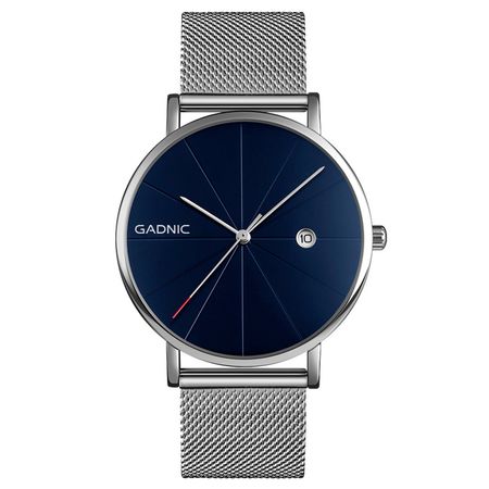 Reloj De Hombre Plateado Gadnic Cuarzo Analógico Impermeable