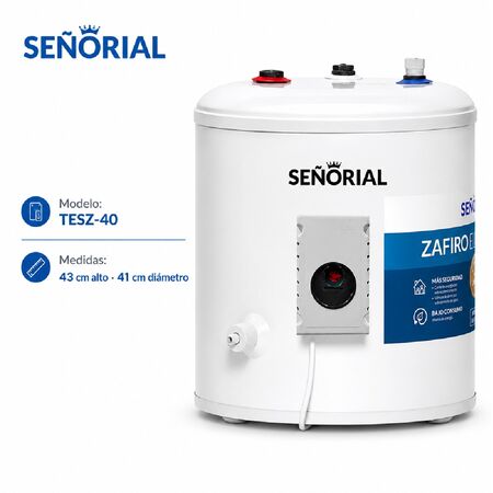 Termotanque Eléctrico Señorial TESZ-40l Zafiro Color Blanco 40 Litros