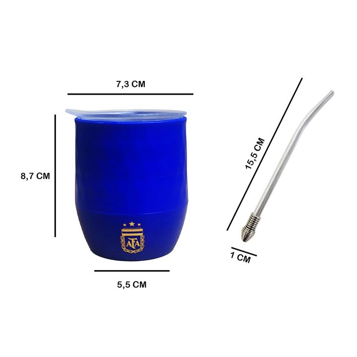 Mate Afa Oficial Plástico Con Tapa Mateava + Bombilla - Quo - Vista 3