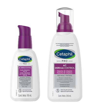 Combo Cetaphil Dermacontrol Hidratante Facial Espuma Limpiez
