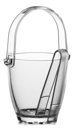 Hielera Balde Hielo Vidrio Pasabahce Sylvana Con Pinza Transparente