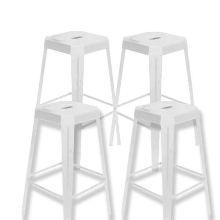 Banqueta Alta X4 Runko 73 Tromen Chapa Blanca Sin Respaldo