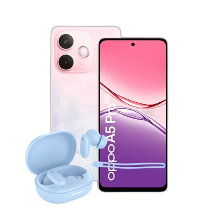 Combo Oppo A5 Pro 5G 8+256GB Pink + Dekkin FlowBuds TWS Celeste