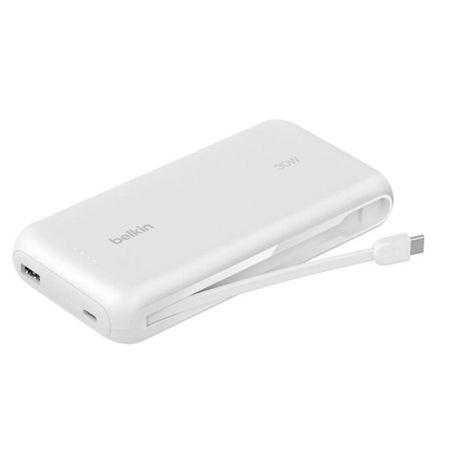 Power Bank Belkin with 30WPD + Integrated USB-C Cable 20K Blanco