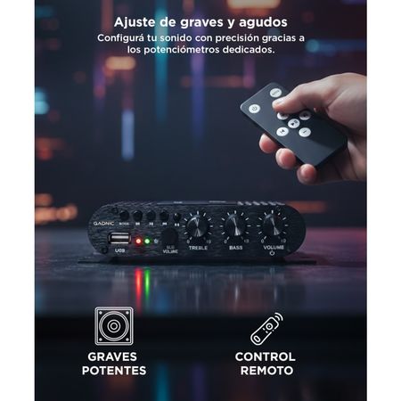 Amplificador Bluetooth Gadnic Potencia Para Auto
