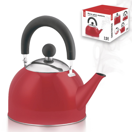 PAVA ACERO ROJA PICO MATERO 2 Litros