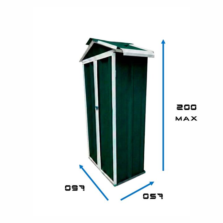 Armario Deposito Galpon de jardin 1x057x2 Verde + piso + estante DON ACERO - Vista 2
