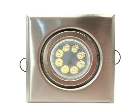 Spot Embutir Led Cuadrado Luz 5W Calida Plata
