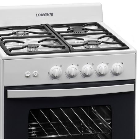 Cocina Blanca 56cm Reja de Fundicin Luz Encendido Longvie 13331BF