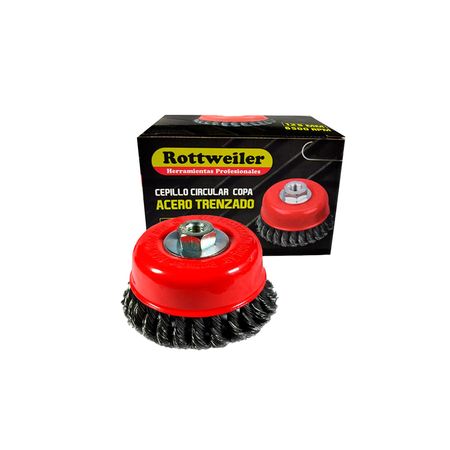 Cepillo copa acero trenzado 100mm Rottweiler EVOL5112