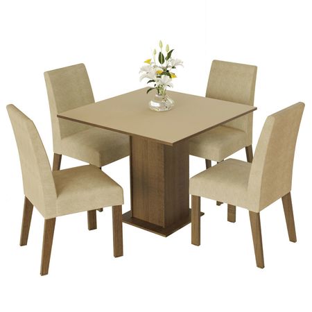 Juego De Comedor Madesa Deise Tapa De Madera Con 4 Sillas