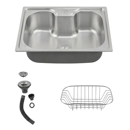 Bacha Cocina Rieti By Gadnic 60x42x20 cm Acero Inoxidable SUS 201 Espesor 07 mm Instalacion Sobre Mesada