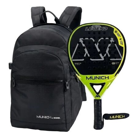 Combo Mochila Porta Paleta Wentor + Paleta De Padel Legend Negro