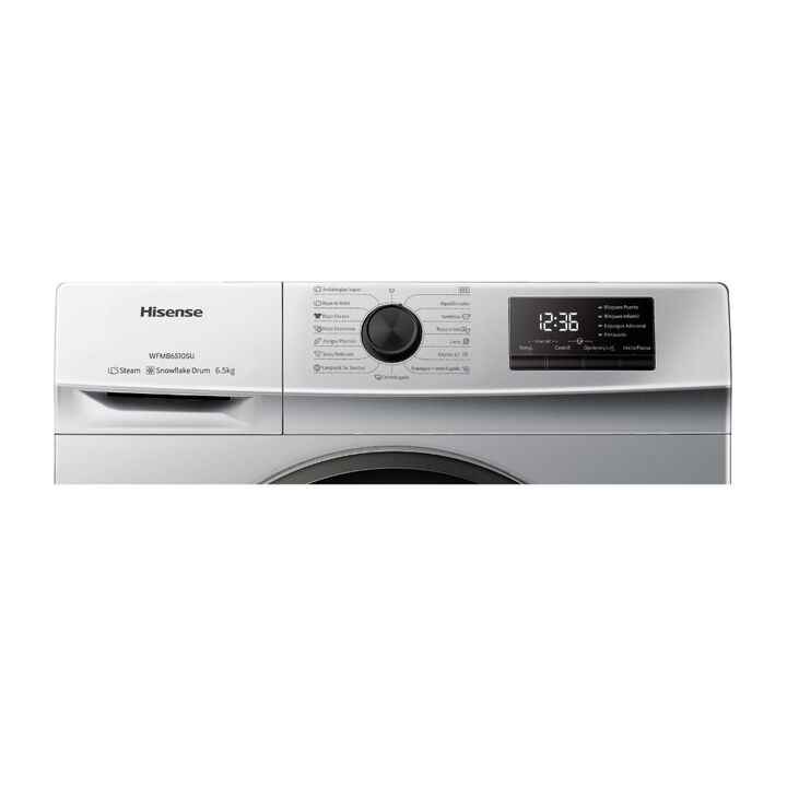Lavarropas HISENSE WFMB6510SU 6.5 KG 1000rpm gris - Vista 3