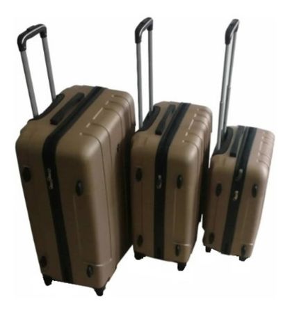 Set 3 Valijas Rigidas Premium Dorado Viaje Con Ruedas Cts - Color: Dorado oscuro - Nombre del diseño: TM 61902 DORADO