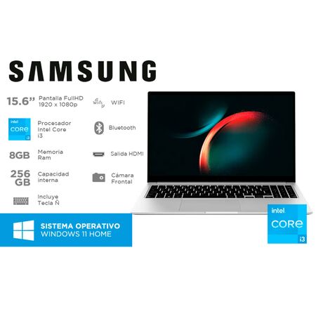 Notebook Samsung Galaxy Book 3 15,6" i3 8gb Ram 256gb 120hz Silver
