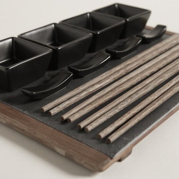 SET DE SUSHI PARA 4 ACACIA Y LAJA 30X20 CM - Vista 6