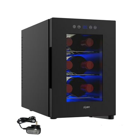 Cava De Vinos Ziyen Capacidad 6 Botellas Refrigeración Iluminación Interior LED