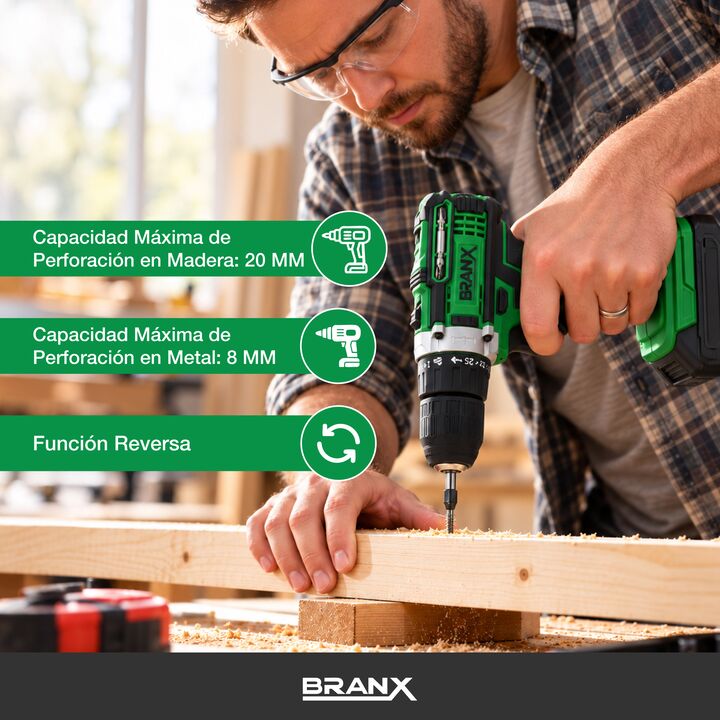Taladro Atornillador Inalmbrico Branx Bateria 18v Litio - Vista 4