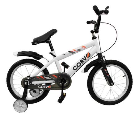 Bicicleta Infantil Corvo Rodado 16 Rueditas Acero Blanco 16