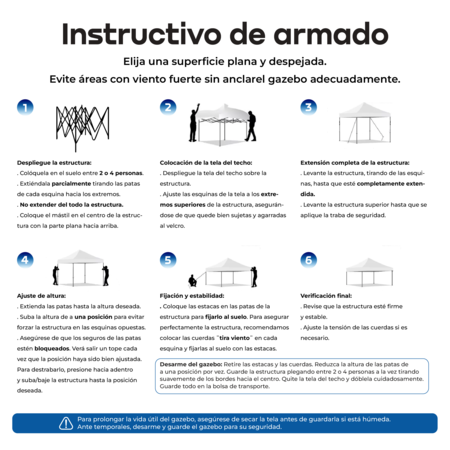 Gazebo 3x3 Autoarmable Waggs Reforzado con Proteccion UV Cerrado con Ventanas Camuflado Arena
