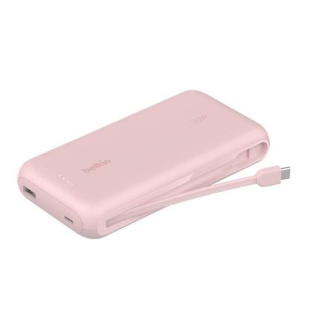 Power Bank Belkin with 30WPD + Integrated USB-C Cable 20K Rosa