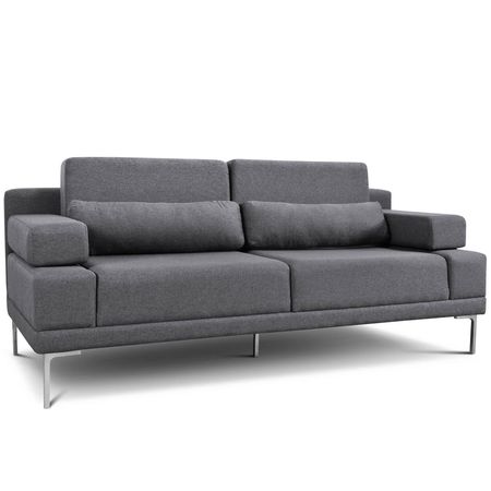 Sillon 2 Cuerpos Verona Tela Shot Onyx Antimanchas Espacity