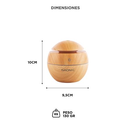 Difusor Gadnic Humidificador Aromatizante para Aceites 130mL Bamboo