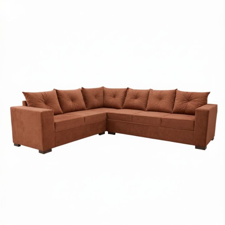 Sillon esquinero Bariloche con seis lugares color terracota - Vista 1