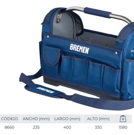 Bolso Porta Herramientas Bremen Abierto 16 Pulgadas