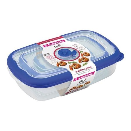 Set x 3 herméticos rectangulares (717+719+722) Azules