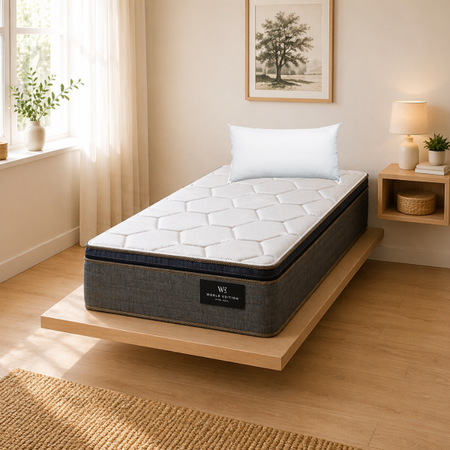 Colchón Resortes 1 Plaza King Koil Finesse 80x190x26 120kg + Almohada
