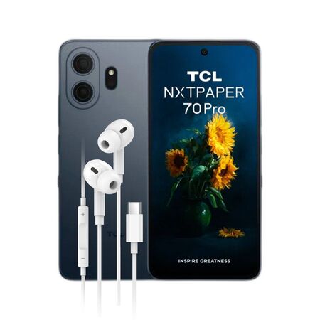 Combo TCL 70 Pro NXTPaper 5G 8+256GB Stellar Blue + Auricular Dekkin USB-C