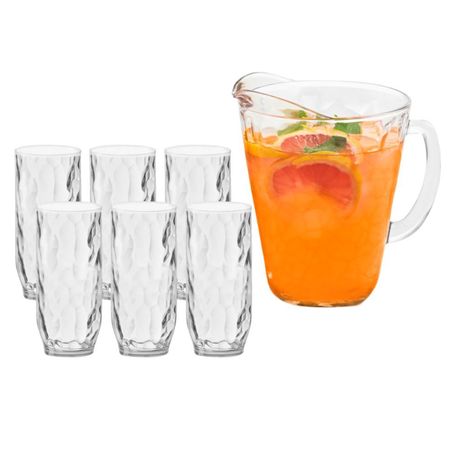 Set Alaska Jarra 1.7Lts + 6 Vasos 465Ml Vidrio Libbey Jugo