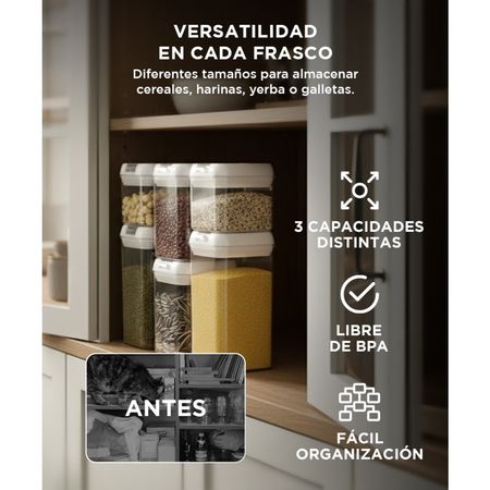 Kit x 6 Frascos con Cierre Hermético Gadnic 