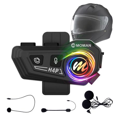 Auriculares Casco Moto Moman RS-H4P Reducción Ruido Bluetooth Resistente Al Agua