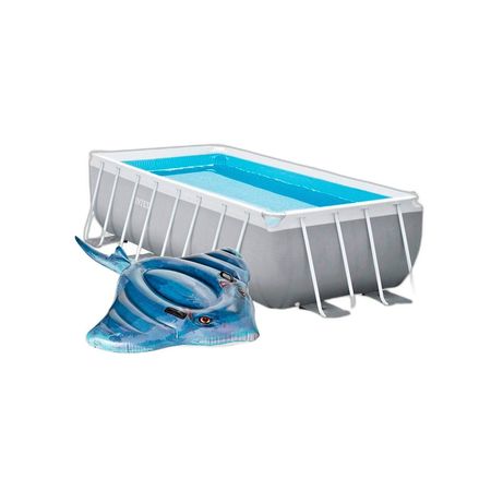 Combo Pileta Intex 10874L + Flotador Intex Mantarraya 188x145cm
