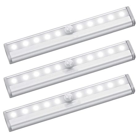 Juego 3 Luces Led Blancas Gadnic LUZ25 Con Sensor de Movimiento 