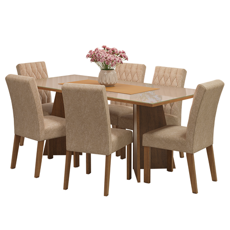 Juego De Comedor Mesa Con 6 Sillas Marissa Madesa