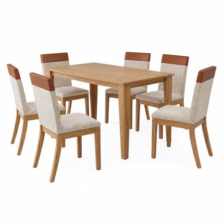 Juego De Comedor Henn Mesa Vittoria 1.60X0.80 + 6 Sillas Isa Plus