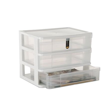 Cajonera Plástica Tamaño A4 X3 Cajones Blanco - Colombraro