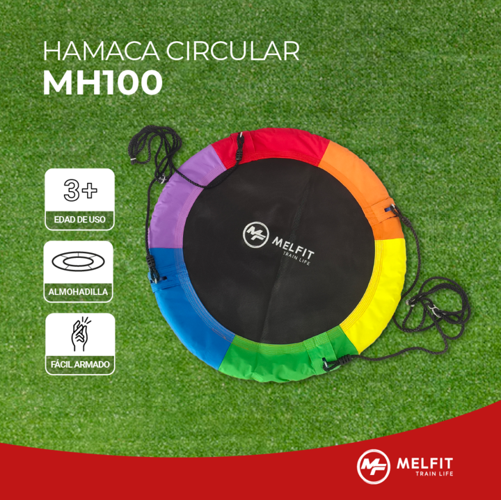 Hamaca Columpio Circular Colgante Melfit Niños Juegos Arbol Multicolor - Vista 2