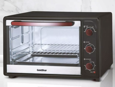 Horno Electrico 60L GLDH60 Diseño sofisticado en rojo y acero Inoxidable 2000 W
