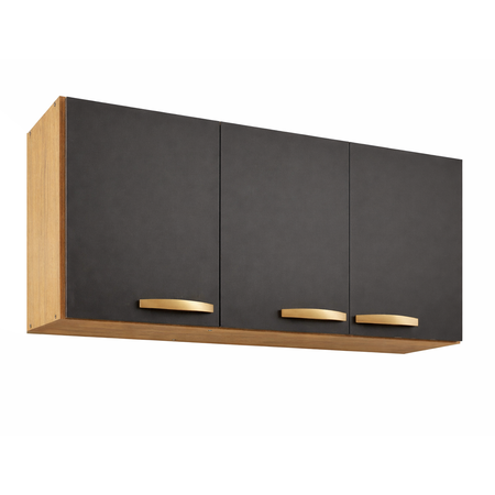 Alacena de 140cm Reforzada de 3 Puertas Grafito Teca Maximo Acapulco