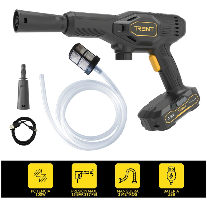 Hidrolavadora Inalambrica Trent 100w 145 Psi Portátil Usb C Con Accesorios - Vista 1