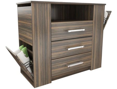 Comoda 92x111.5x50 3 Cajones Con 4 Botineros Dl261to Tortona Delos